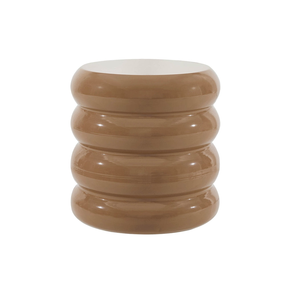 Dusklia - Florrie High Gloss Side Table - Caramel