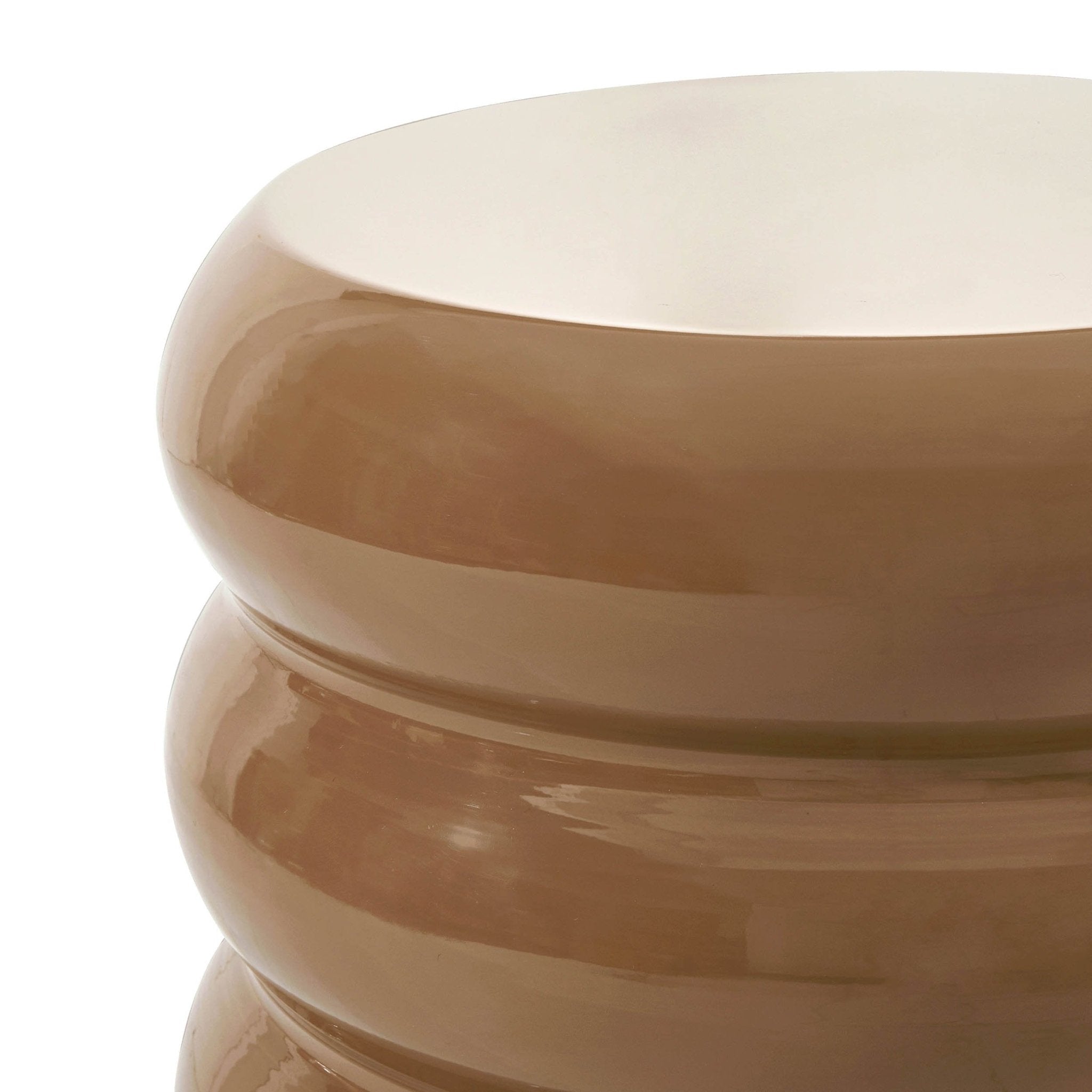 Dusklia - Florrie High Gloss Side Table - Caramel