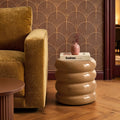 Dusklia - Florrie High Gloss Side Table - Caramel