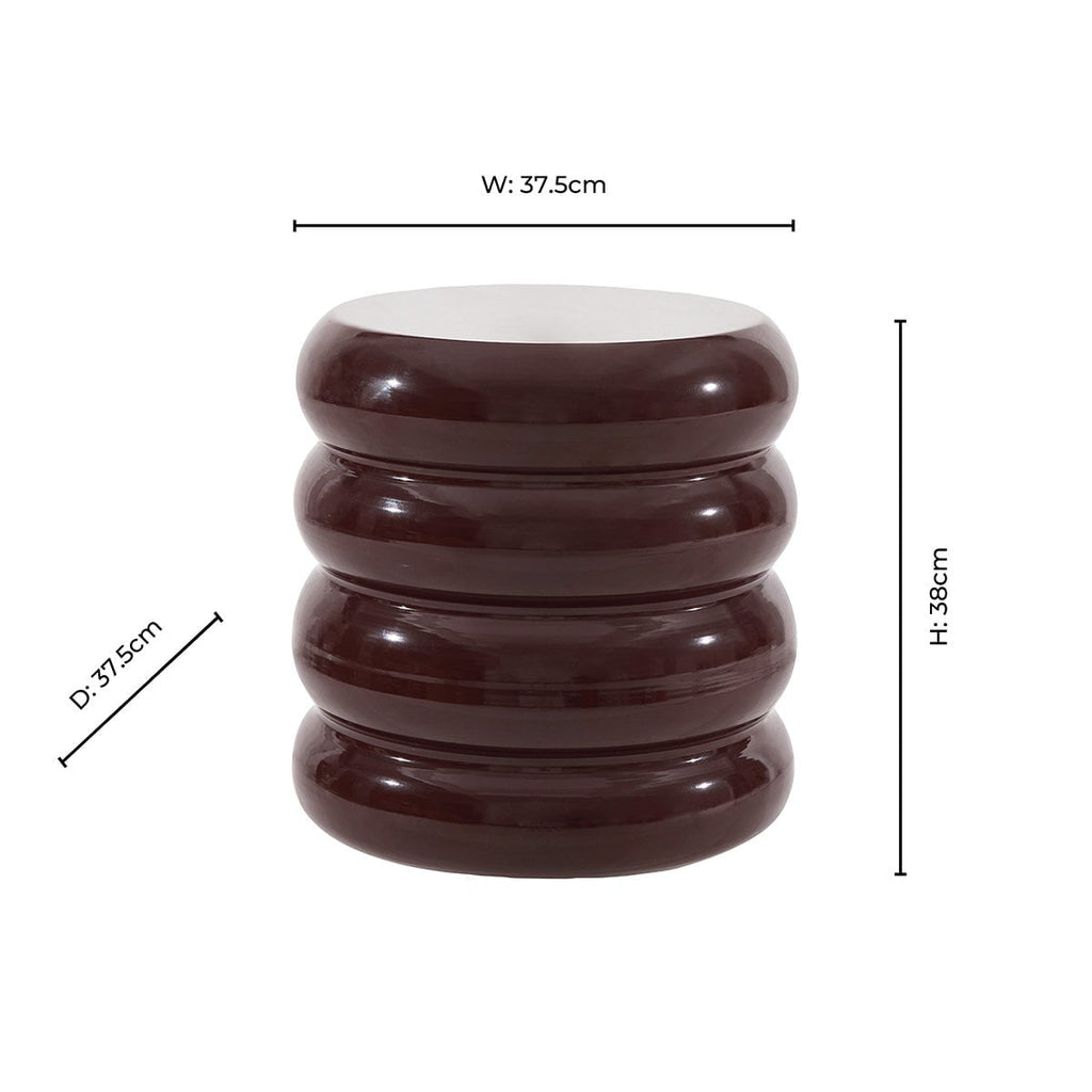 Dusklia - Florrie High Gloss Side Table - Chocolate