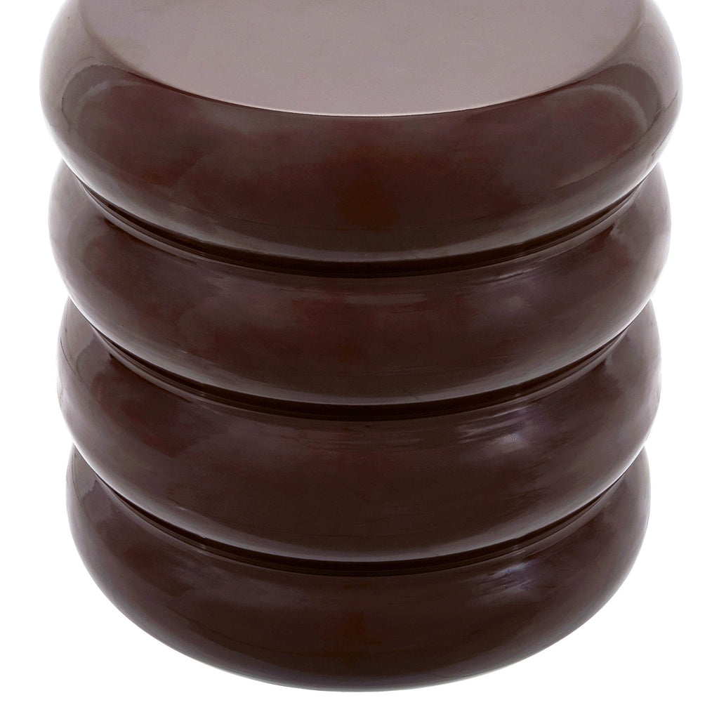 Dusklia - Florrie High Gloss Side Table - Chocolate
