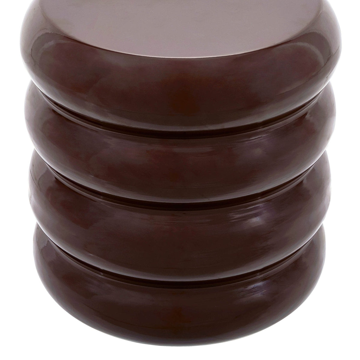 Dusklia - Florrie High Gloss Side Table - Chocolate