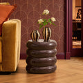 Dusklia - Florrie High Gloss Side Table - Chocolate