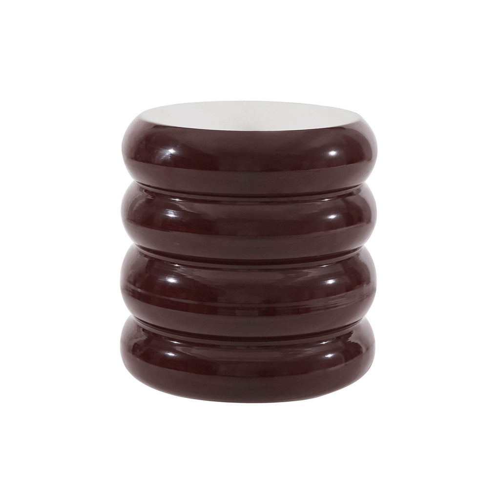 Dusklia - Florrie High Gloss Side Table - Chocolate