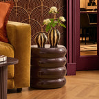 Dusklia - Florrie High Gloss Side Table - Chocolate
