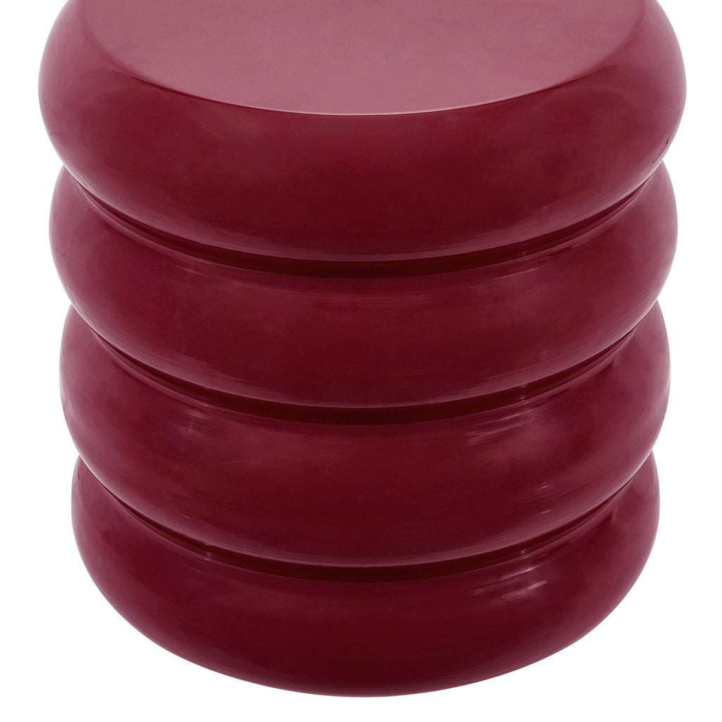 Dusklia - Florrie High Gloss Side Table - Wine