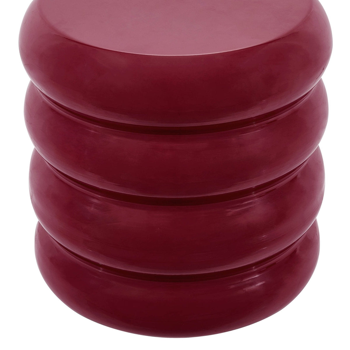 Dusklia - Florrie High Gloss Side Table - Wine