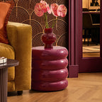 Dusklia - Florrie High Gloss Side Table - Wine