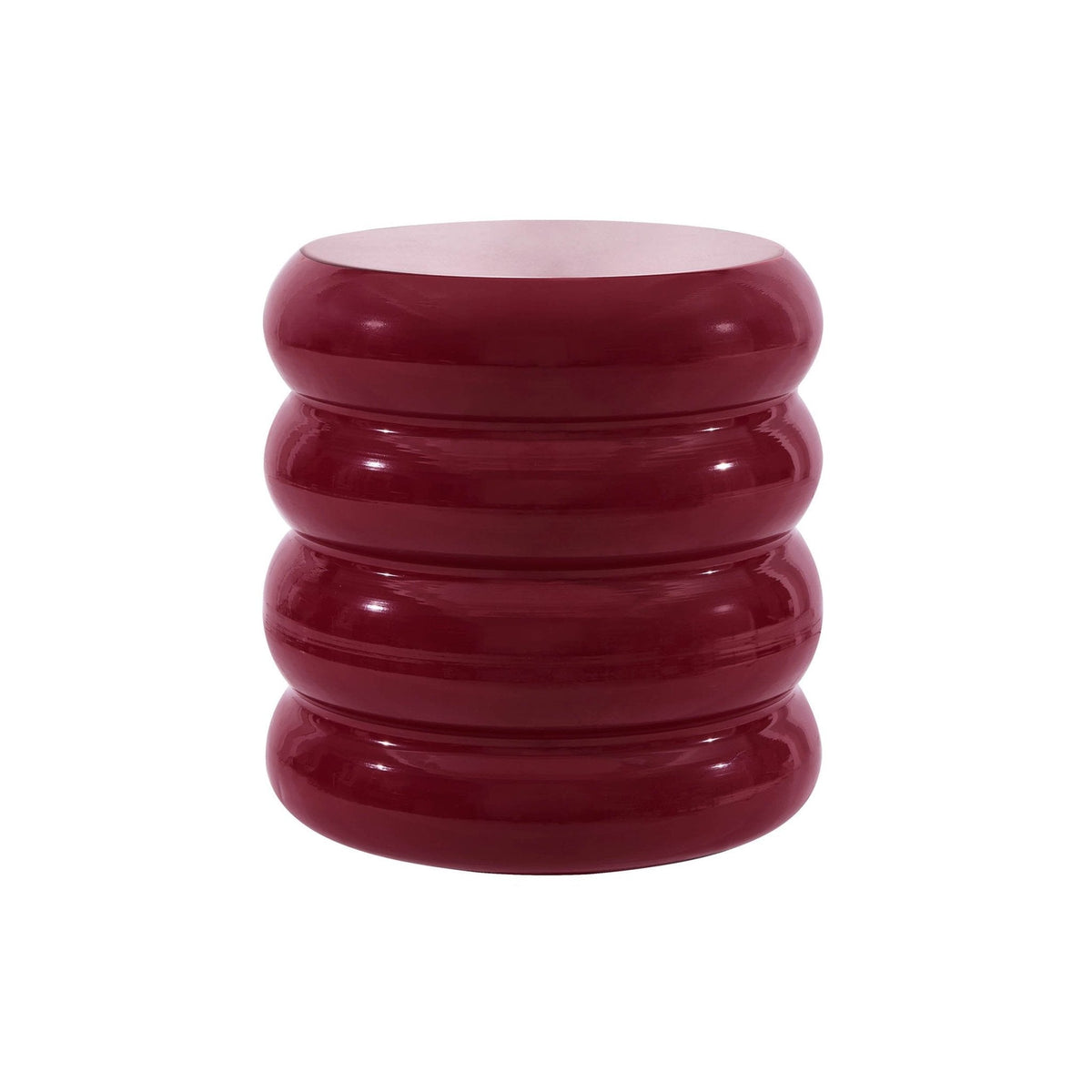 Dusklia - Florrie High Gloss Side Table - Wine