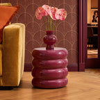 Dusklia - Florrie High Gloss Side Table - Wine