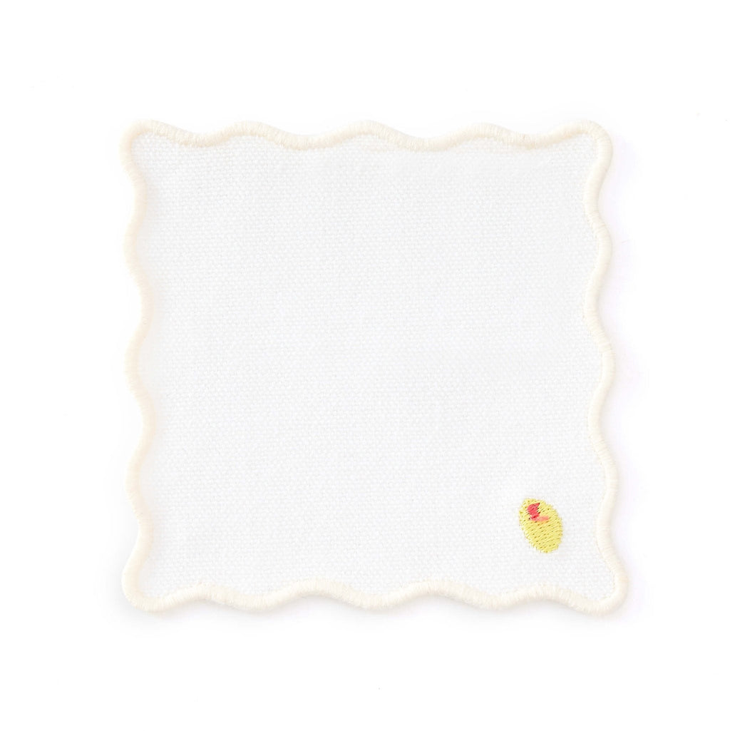 Dusklia - Fruit Embroidered Pack of 4 Cocktail Coasters - Multi