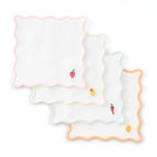 Dusklia - Fruit Embroidered Pack of 4 Cocktail Coasters - Multi