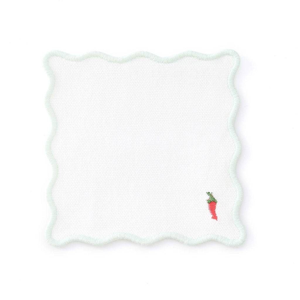 Dusklia - Fruit Embroidered Pack of 4 Cocktail Coasters - Multi