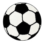 Dusklia - Football Machine Washable Rug - Black/ White