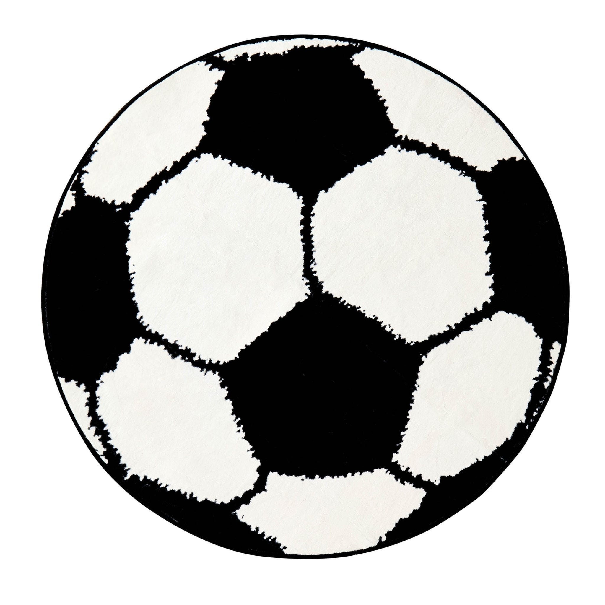 Dusklia - Football Machine Washable Rug - Black/ White