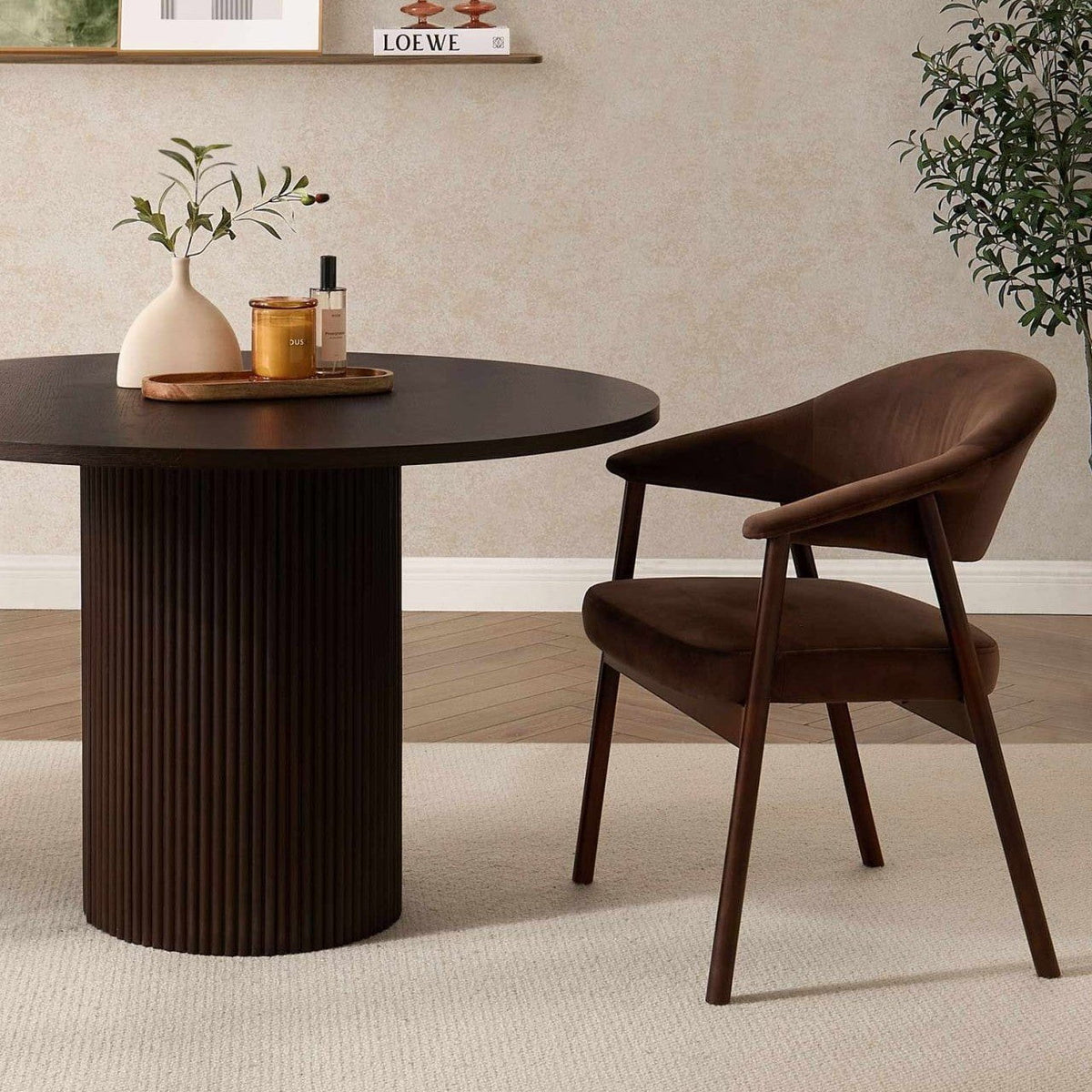 Dusklia - Frankie Dining Chair - Cappuccino/Walnut