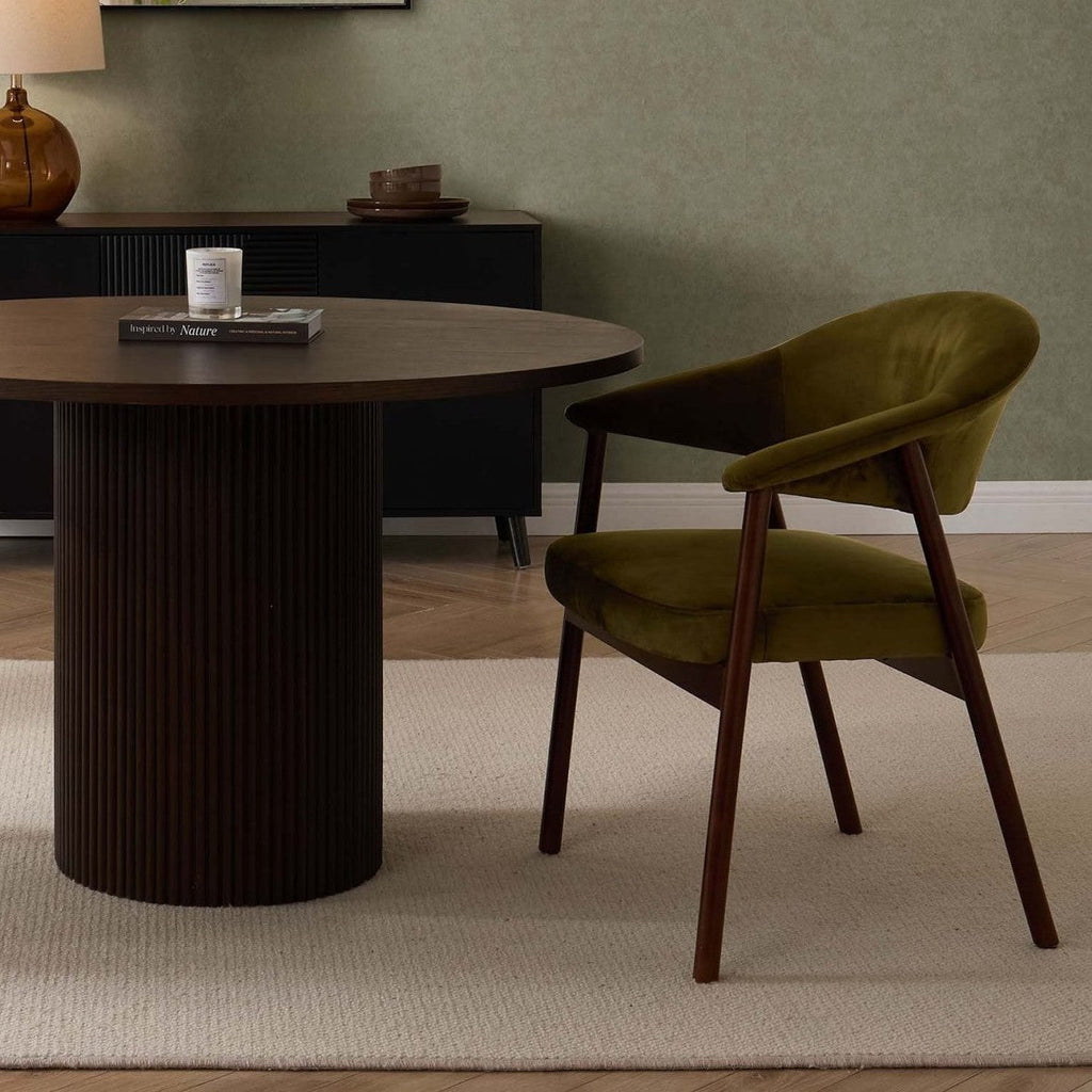 Dusklia - Frankie Dining Chair - Rich Green/Walnut