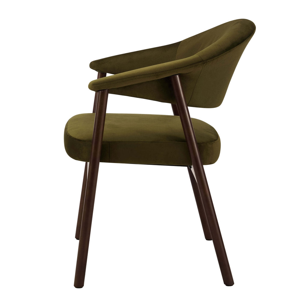 Dusklia - Frankie Dining Chair - Rich Green/Walnut