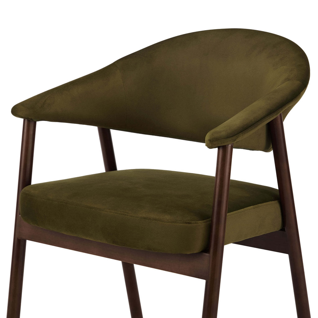 Dusklia - Frankie Dining Chair - Rich Green/Walnut