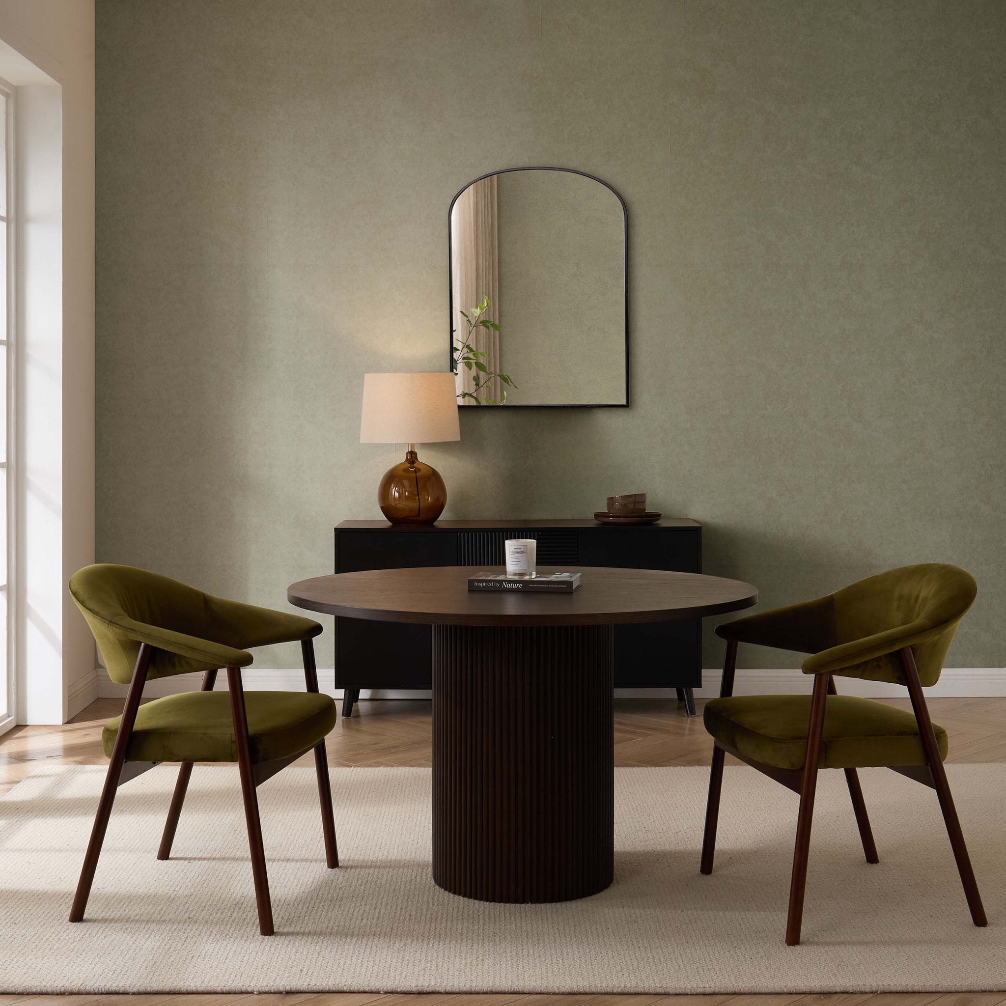 Dusklia - Frankie Dining Chair - Rich Green/Walnut