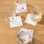 Dusklia - Fruit Embroidered Pack of 4 Cocktail Coasters - Multi