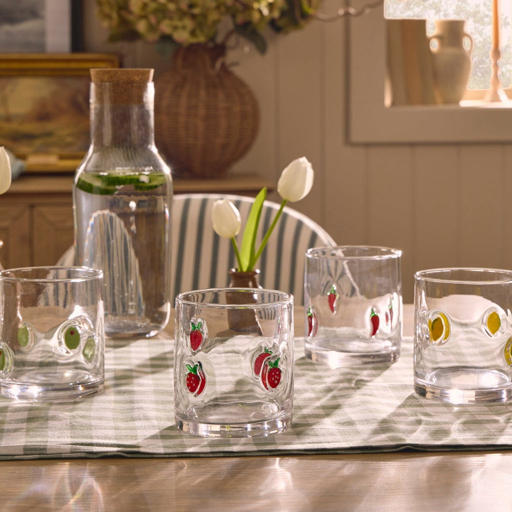 Dusklia - Fruity Glass Tumblers - Set of 4 - Clear
