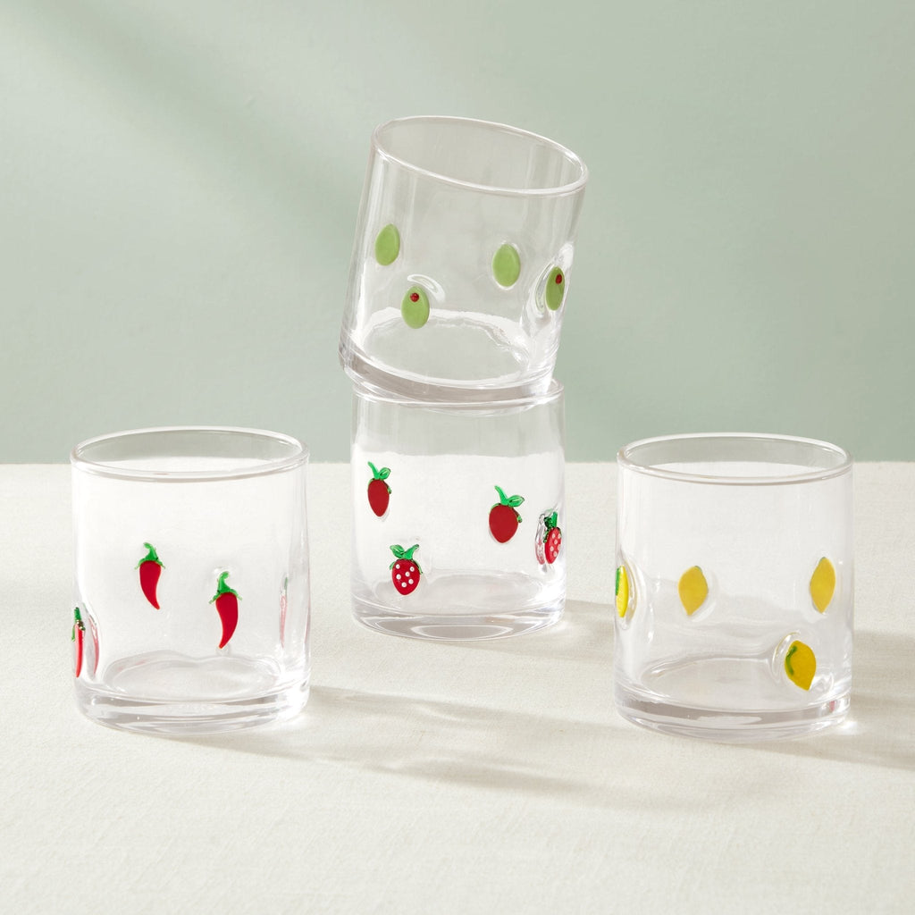 Dusklia - Fruity Glass Tumblers - Set of 4 - Clear