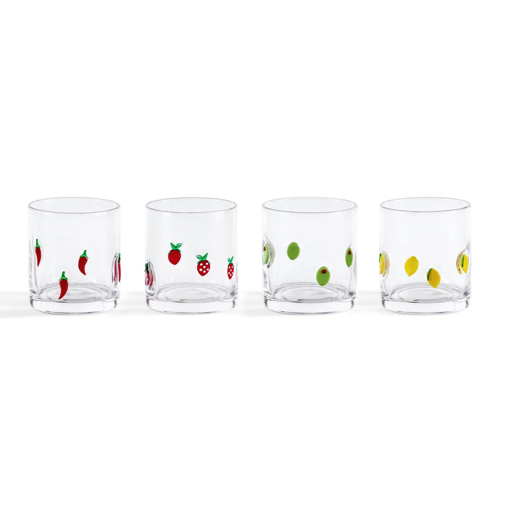 Dusklia - Fruity Glass Tumblers - Set of 4 - Clear