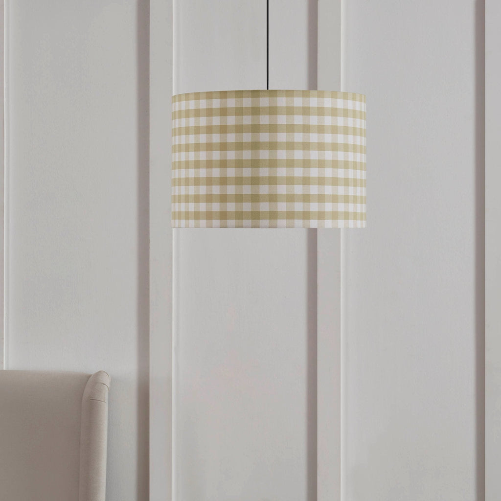 Dusklia - Gabriella Gingham Ceiling Shade - Natural