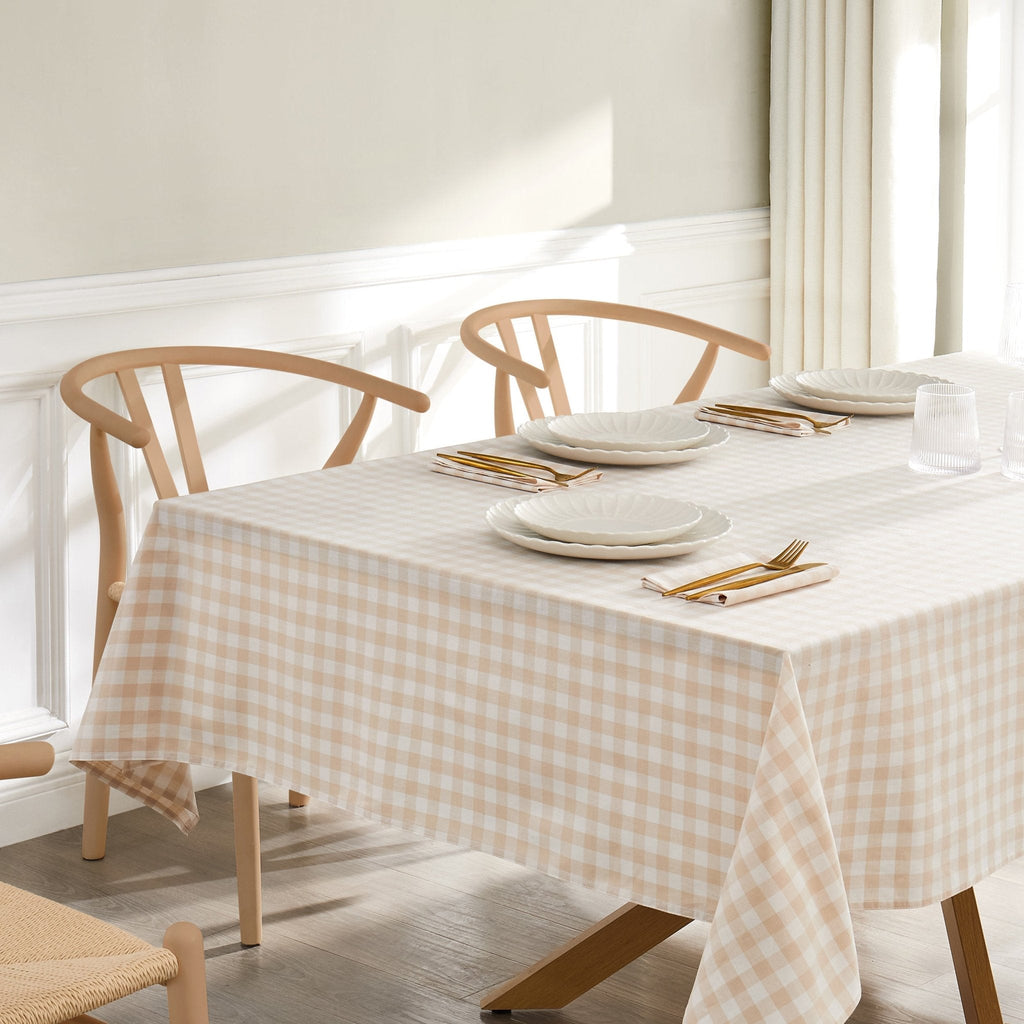 Dusklia - Gabriella Gingham Tablecloth - Natural
