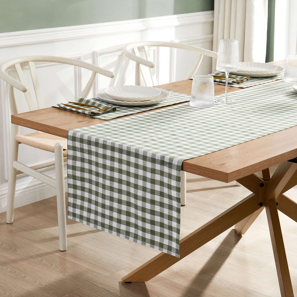 Dusklia - Gabriella Gingham Table Runner - Green