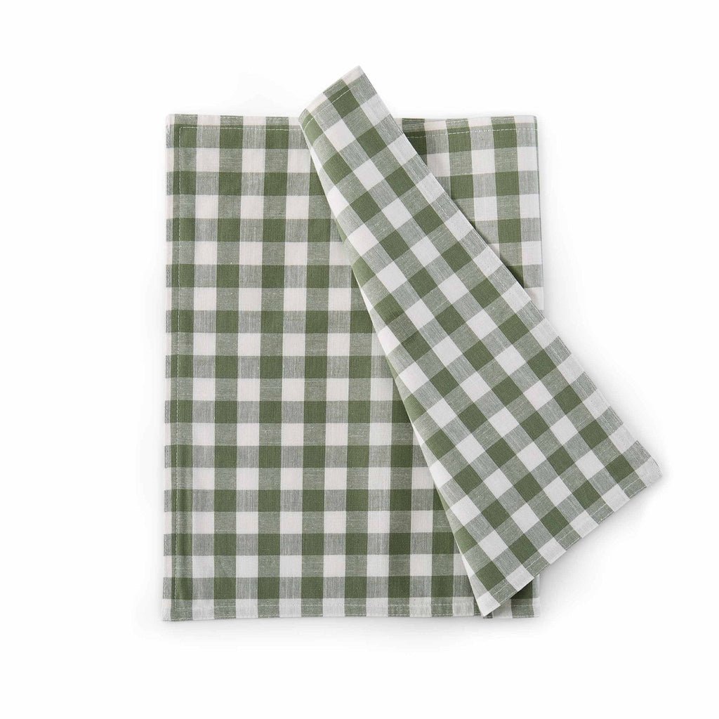 Dusklia - Gabriella Set of 4 Gingham Placemats - Green