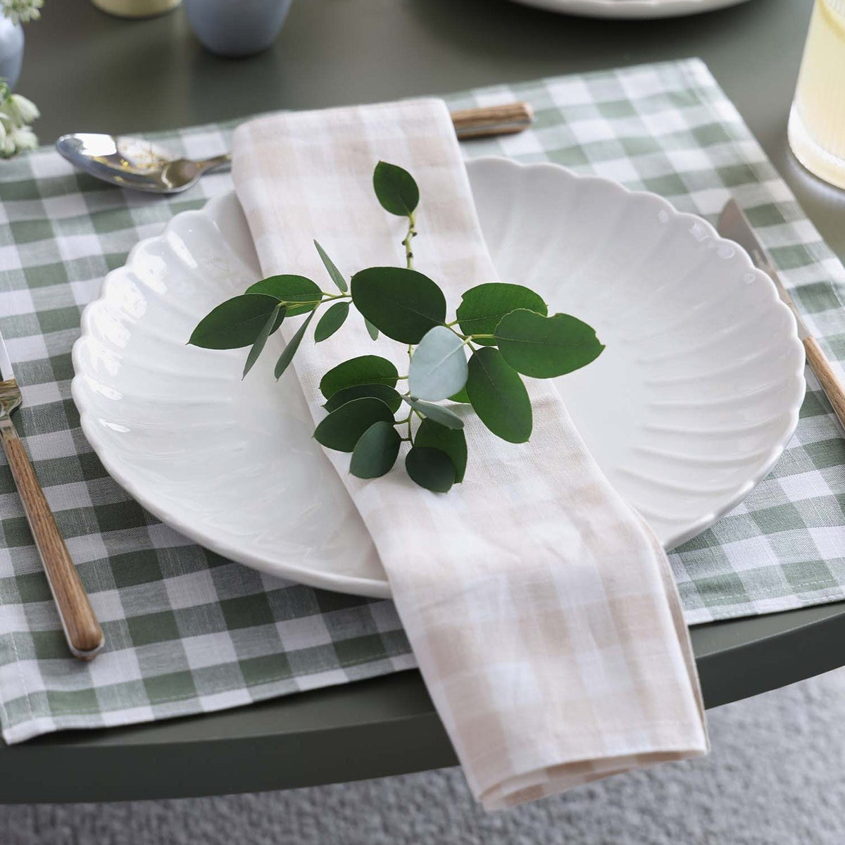 Dusklia - Gabriella Set of 4 Gingham Placemats - Green