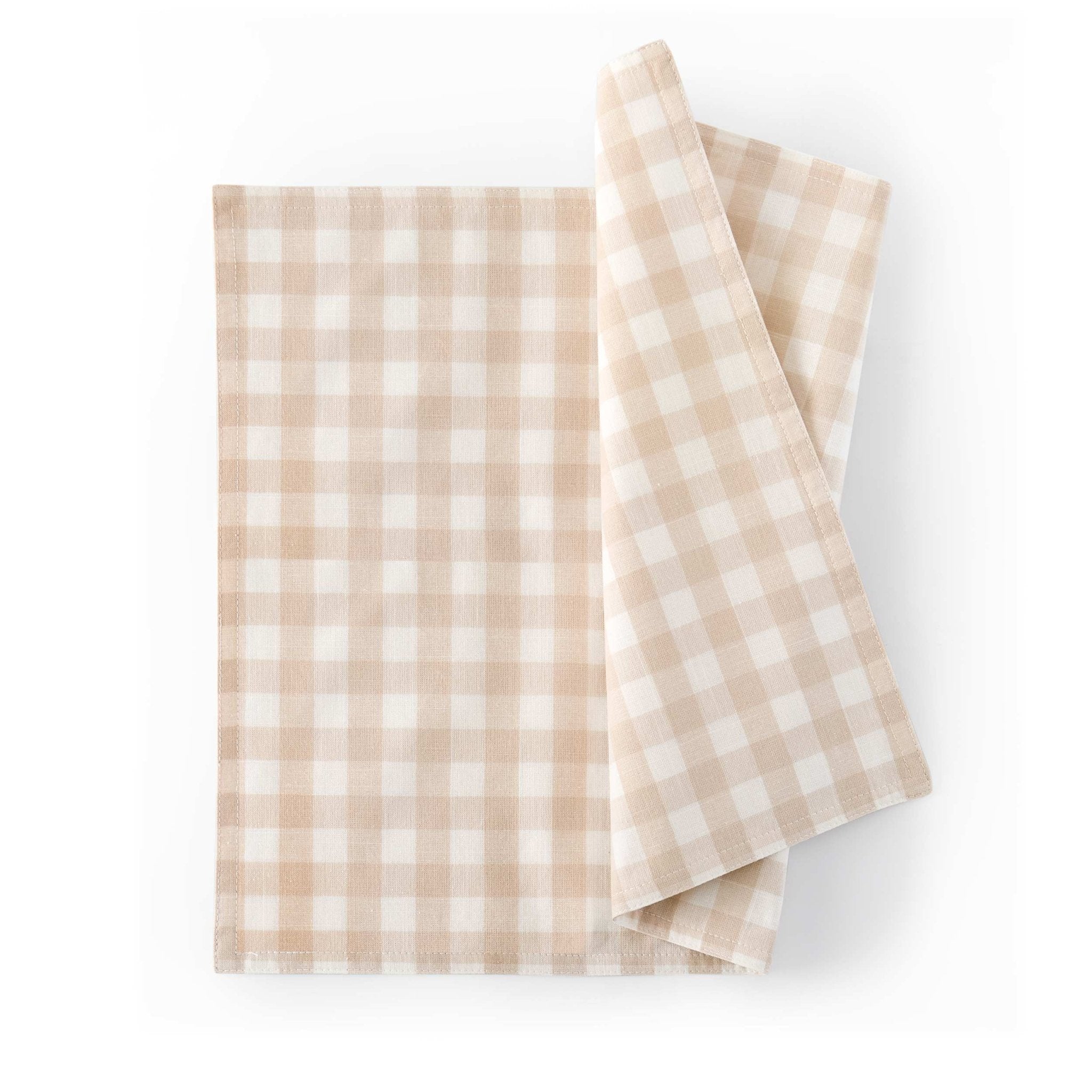 Dusklia - Gabriella Set of 4 Gingham Placemats - Natural