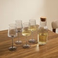 Dusklia - Gatsby Ripple 5 Piece Wine Glass and Carafe Set - Smoked