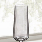 Dusklia - Gatsby Set of 4 Ripple Glass Champagne Flutes - Smoked