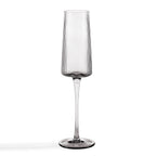 Dusklia - Gatsby Set of 4 Ripple Glass Champagne Flutes - Smoked