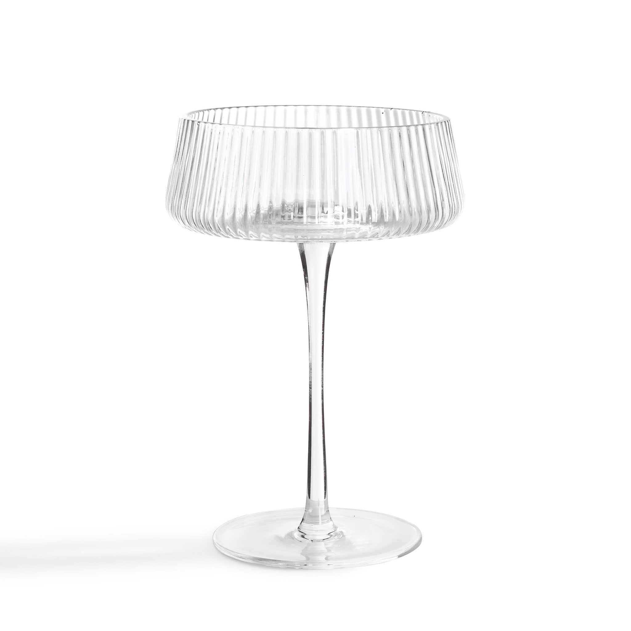 Dusklia - Gatsby Set of 4 Ripple Glass Coupes - Clear