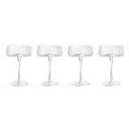Dusklia - Gatsby Set of 4 Ripple Glass Coupes - Clear