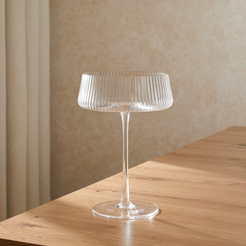 Dusklia - Gatsby Set of 4 Ripple Glass Coupes - Clear