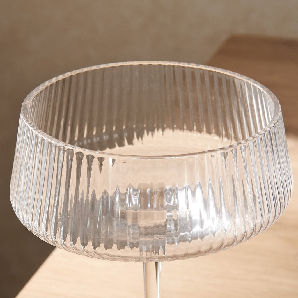 Dusklia - Gatsby Set of 4 Ripple Glass Coupes - Clear