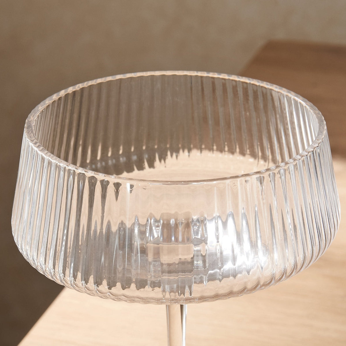 Dusklia - Gatsby Set of 4 Ripple Glass Coupes - Clear