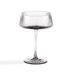 Dusklia - Gatsby Set of 4 Ripple Glass Coupes - Smoked