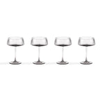 Dusklia - Gatsby Set of 4 Ripple Glass Coupes - Smoked