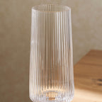 Dusklia - Gatsby Set of 4 Ripple Glass Champagne Flutes - Clear