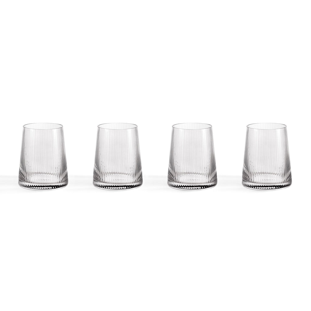 Dusklia - Gatsby Set of 4 Ripple Glass Tumblers - Smoked