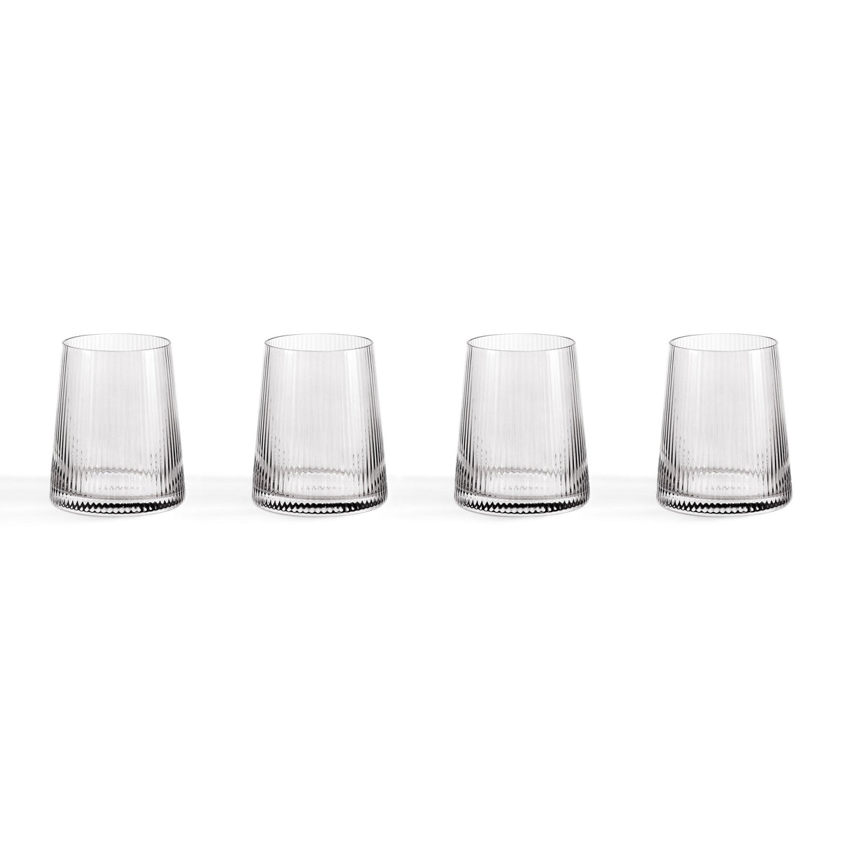 Dusklia - Gatsby Set of 4 Ripple Glass Tumblers - Smoked