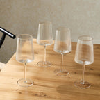 Dusklia - Gatsby Set of 4 Ripple Glass Wine Glasses - Clear