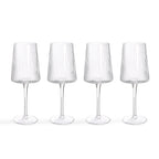 Dusklia - Gatsby Set of 4 Ripple Glass Wine Glasses - Clear