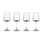 Dusklia - Gatsby Set of 4 Ripple Glass Wine Glasses - Smoked